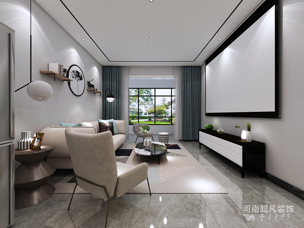建业春天里90平北欧风格装修设计 